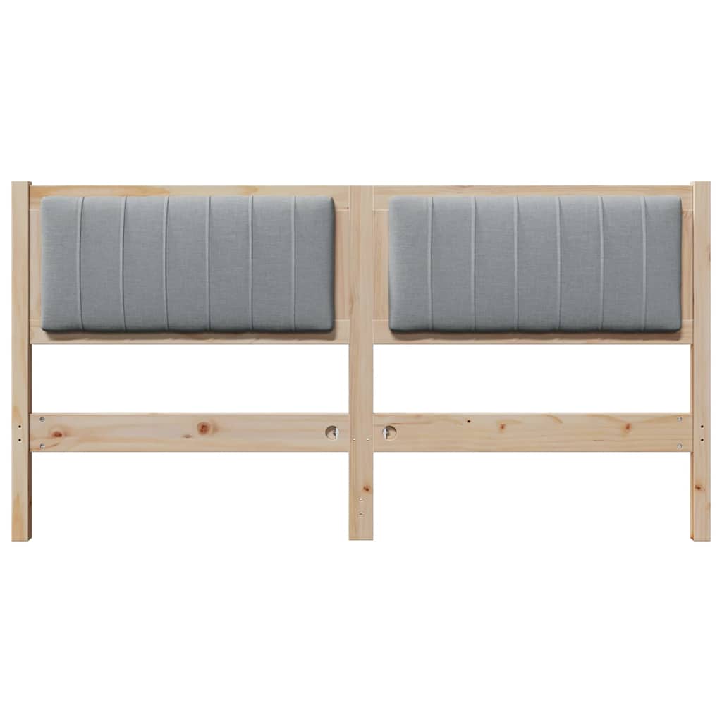 Gestoffeerd hoofdbord Bruin 150 cm Massief pijnhout en stof