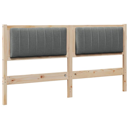 Gestoffeerd hoofdbord Bruin 150 cm Massief pijnhout en stof