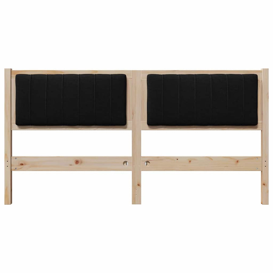Gestoffeerd hoofdbord Bruin 150 cm Massief pijnhout en stof