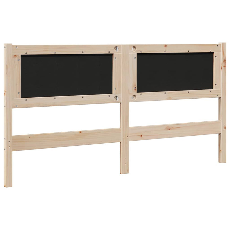 Gestoffeerd hoofdbord Bruin 150 cm Massief pijnhout en stof