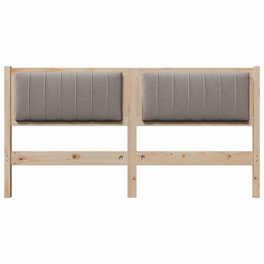 Gestoffeerd hoofdbord Bruin 150 cm Massief pijnhout en stof