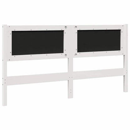 Gestoffeerd hoofdbord Wit 150 cm Massief pijnhout en stof