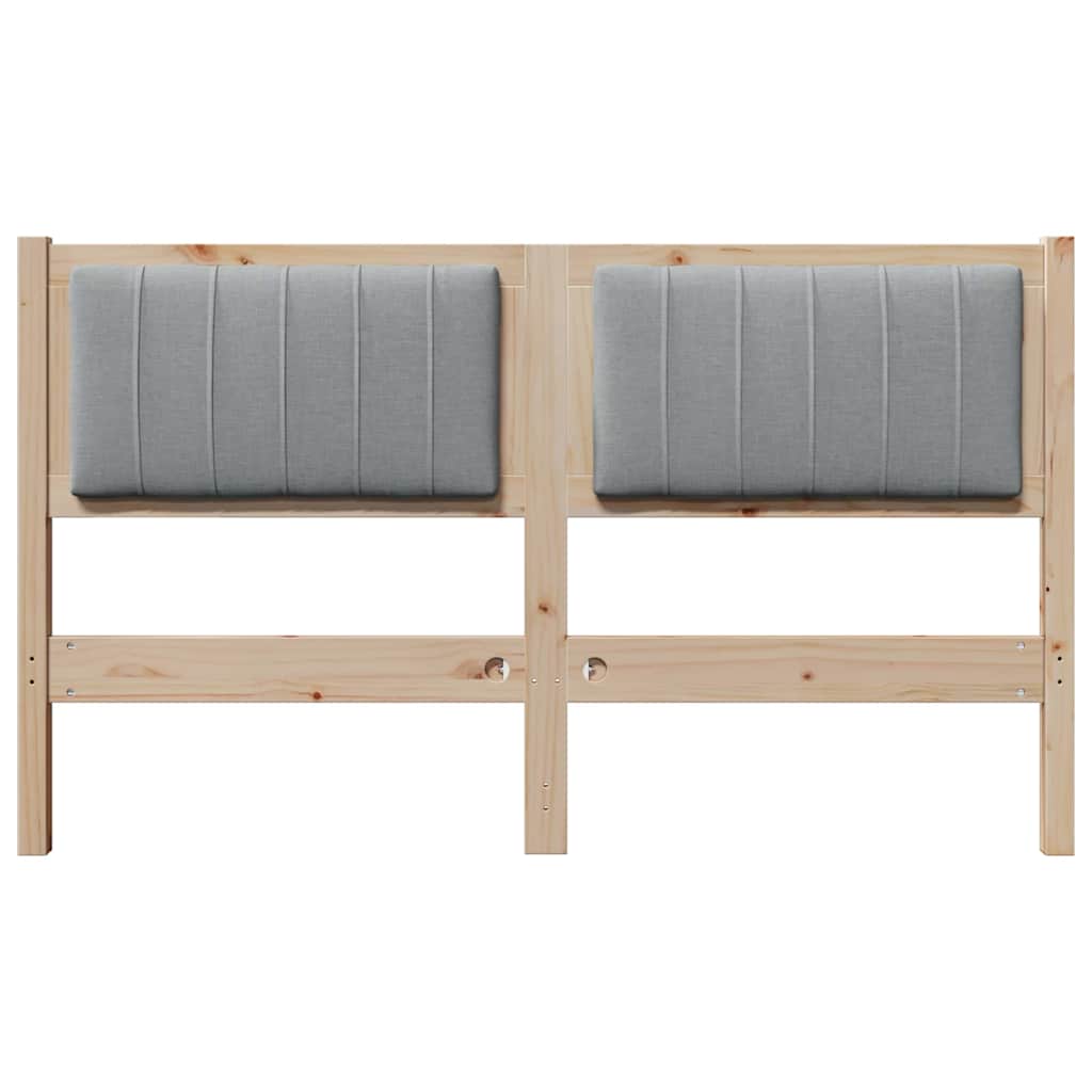 Gestoffeerd hoofdbord Bruin 140 cm Massief pijnhout en stof