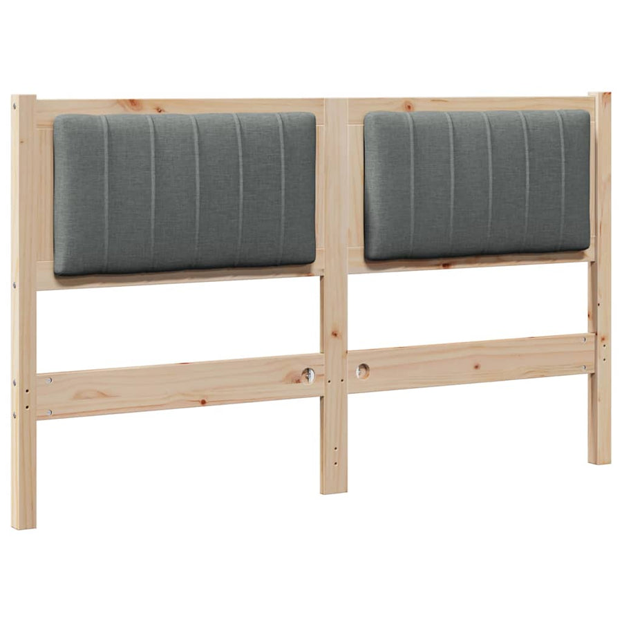 Gestoffeerd hoofdbord Bruin 140 cm Massief pijnhout en stof
