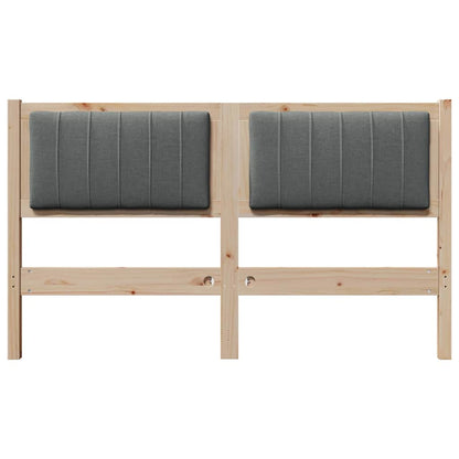 Gestoffeerd hoofdbord Bruin 140 cm Massief pijnhout en stof
