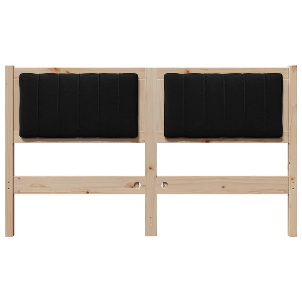 Gestoffeerd hoofdbord Bruin 140 cm Massief pijnhout en stof
