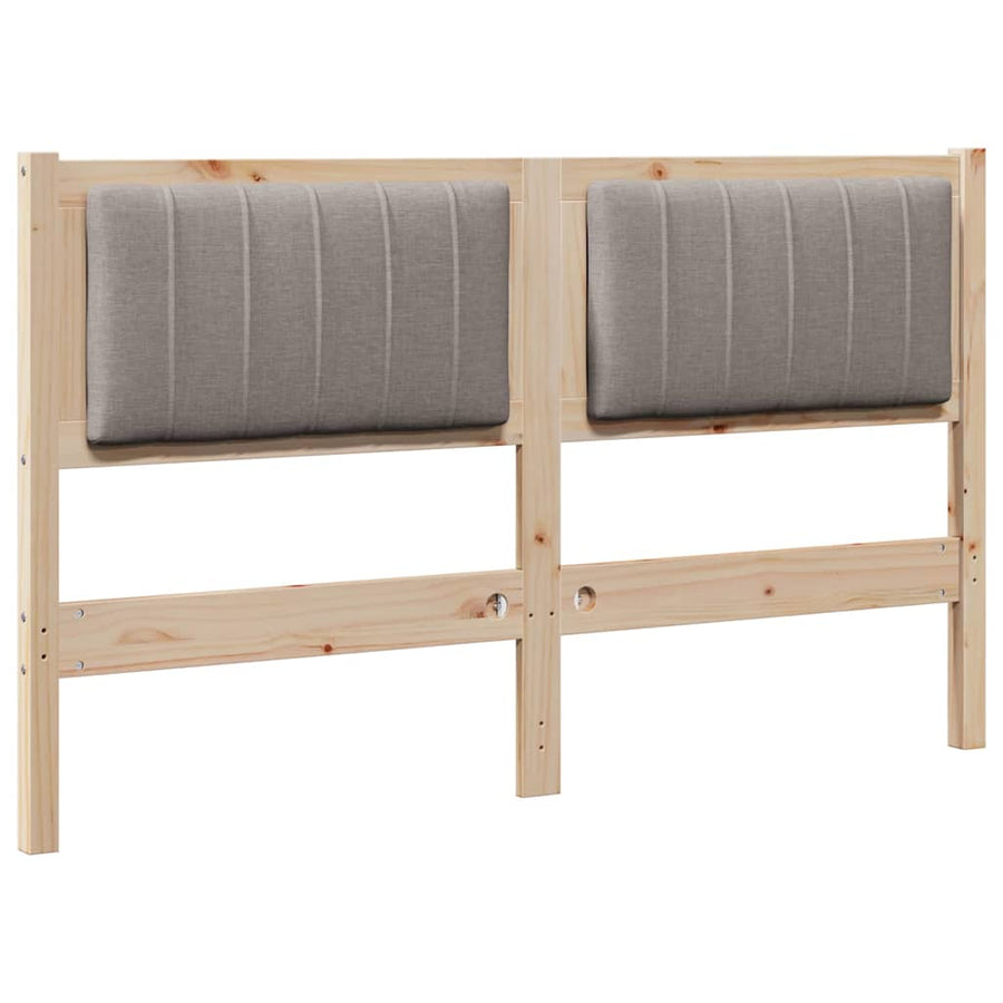 Gestoffeerd hoofdbord Bruin 140 cm Massief pijnhout en stof