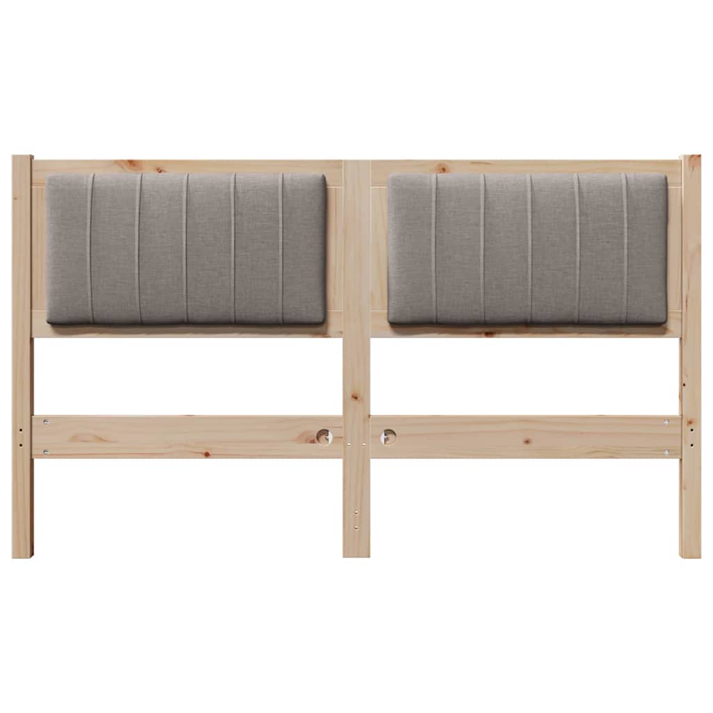 Gestoffeerd hoofdbord Bruin 140 cm Massief pijnhout en stof