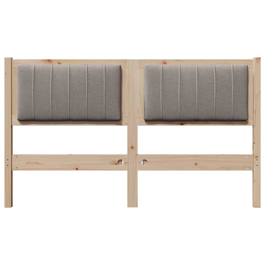 Gestoffeerd hoofdbord Bruin 140 cm Massief pijnhout en stof