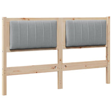 Gestoffeerd hoofdbord Bruin 135 cm Massief pijnhout en stof