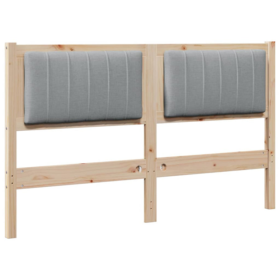 Gestoffeerd hoofdbord Bruin 135 cm Massief pijnhout en stof