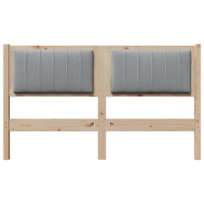 Gestoffeerd hoofdbord Bruin 135 cm Massief pijnhout en stof