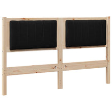 Gestoffeerd hoofdbord Bruin 135 cm Massief pijnhout en stof