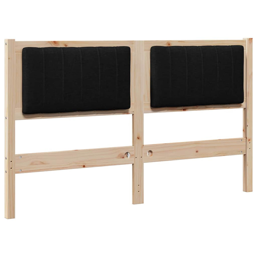 Gestoffeerd hoofdbord Bruin 135 cm Massief pijnhout en stof