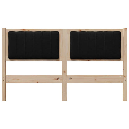 Gestoffeerd hoofdbord Bruin 135 cm Massief pijnhout en stof
