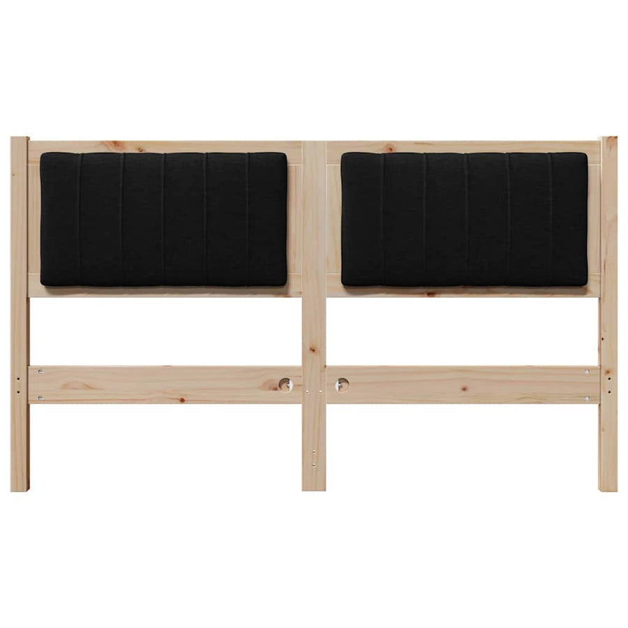 Gestoffeerd hoofdbord Bruin 135 cm Massief pijnhout en stof