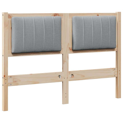 Gestoffeerd hoofdbord Bruin 120 cm Massief pijnhout en stof
