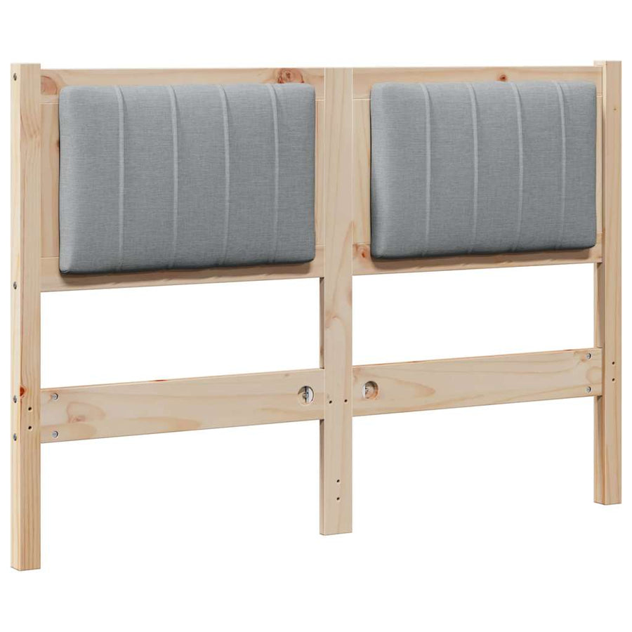 Gestoffeerd hoofdbord Bruin 120 cm Massief pijnhout en stof