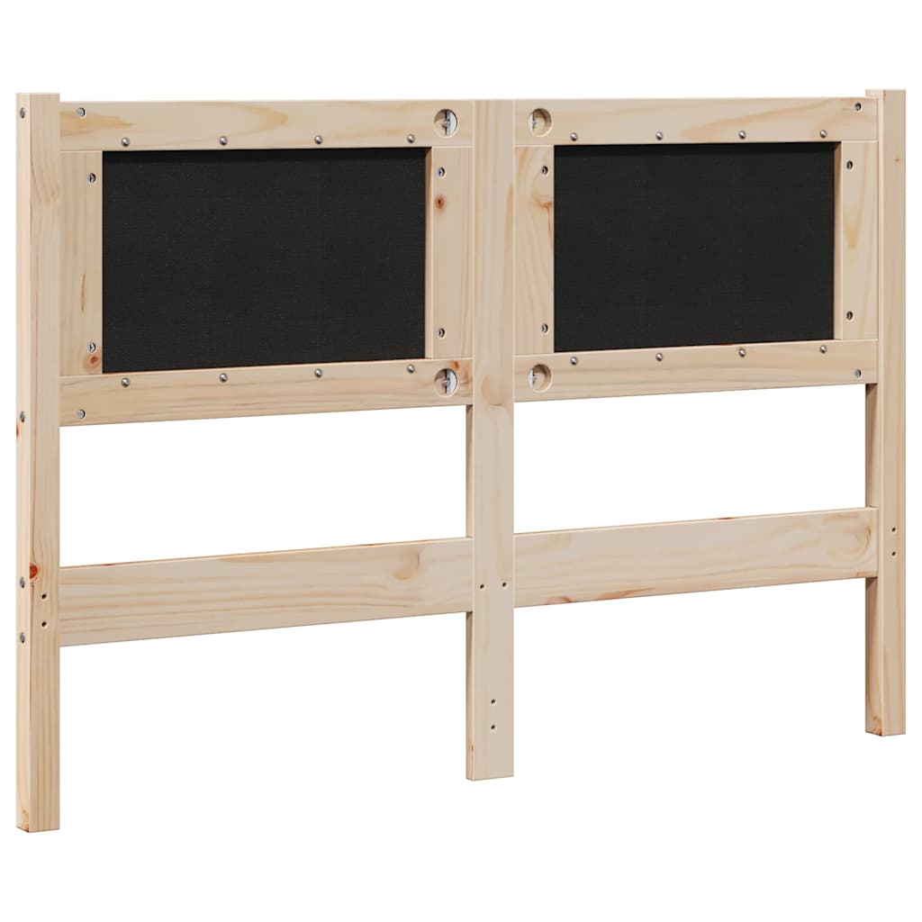 Gestoffeerd hoofdbord Bruin 120 cm Massief pijnhout en stof