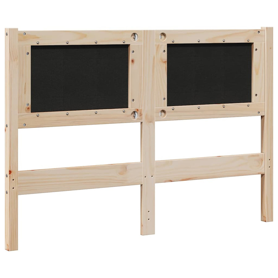 Gestoffeerd hoofdbord Bruin 120 cm Massief pijnhout en stof