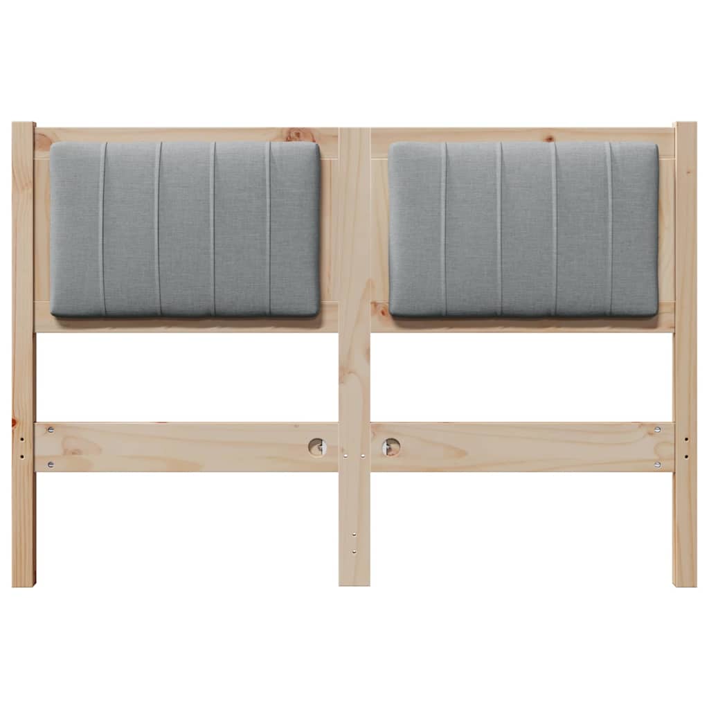 Gestoffeerd hoofdbord Bruin 120 cm Massief pijnhout en stof