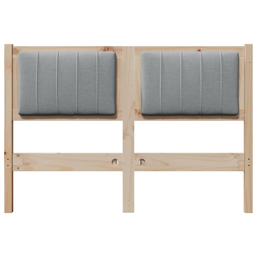 Gestoffeerd hoofdbord Bruin 120 cm Massief pijnhout en stof