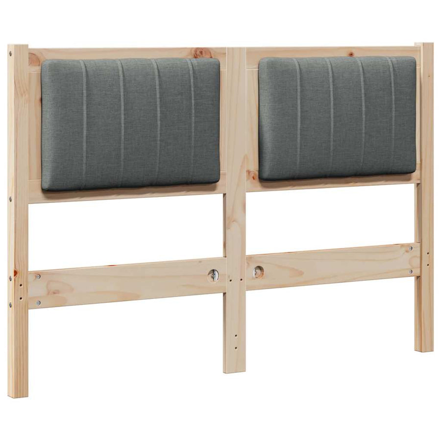 Gestoffeerd hoofdbord Bruin 120 cm Massief pijnhout en stof