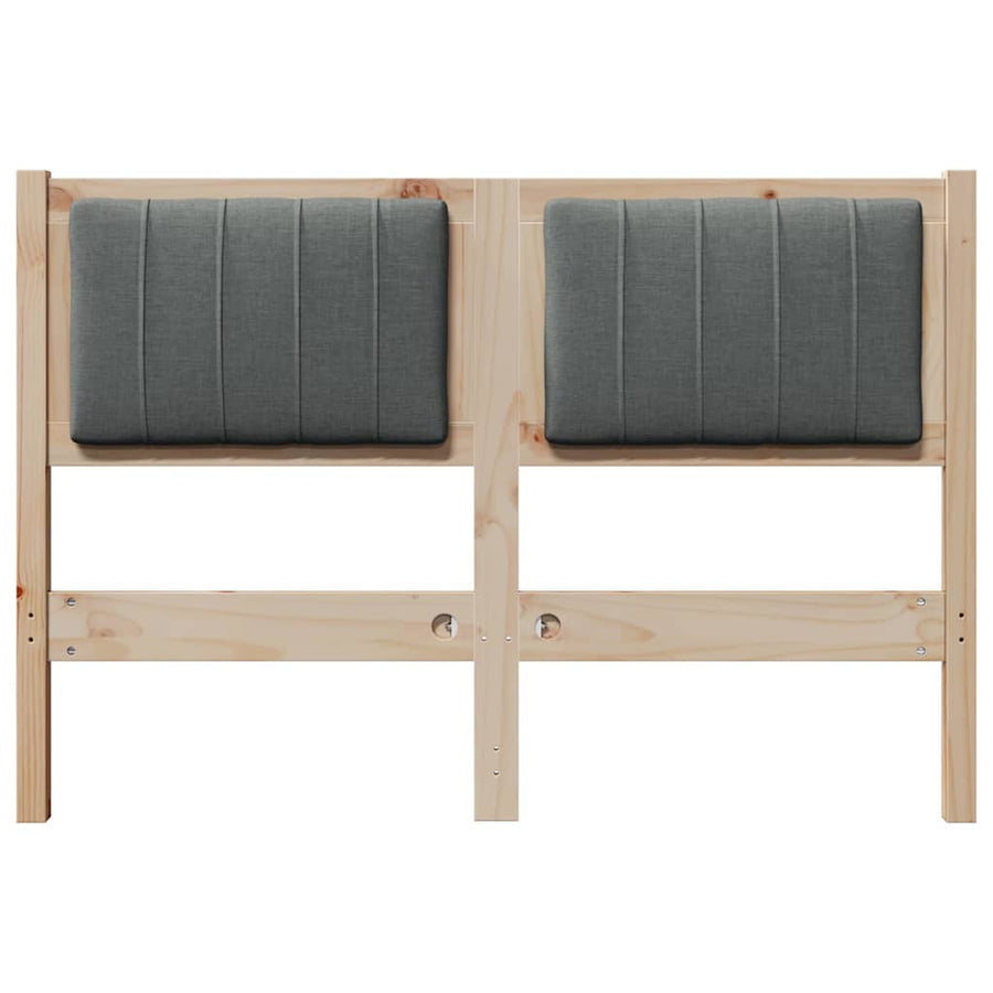 Gestoffeerd hoofdbord Bruin 120 cm Massief pijnhout en stof
