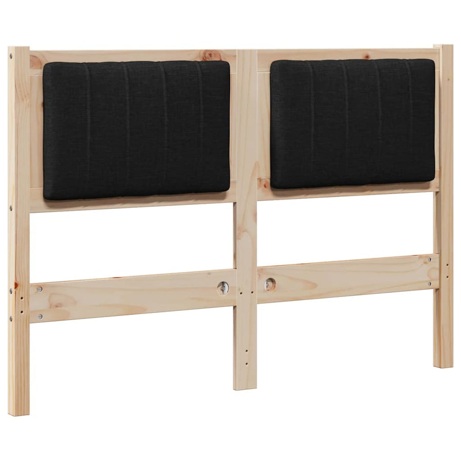 Gestoffeerd hoofdbord Bruin 120 cm Massief pijnhout en stof