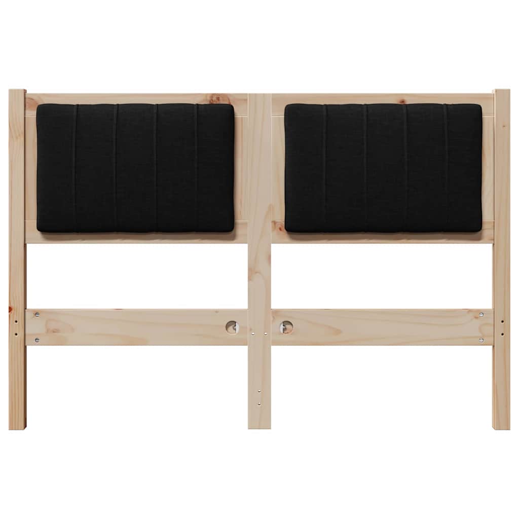 Gestoffeerd hoofdbord Bruin 120 cm Massief pijnhout en stof