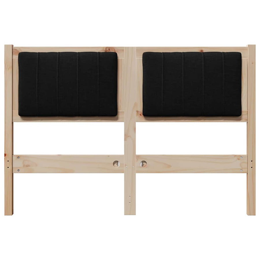 Gestoffeerd hoofdbord Bruin 120 cm Massief pijnhout en stof