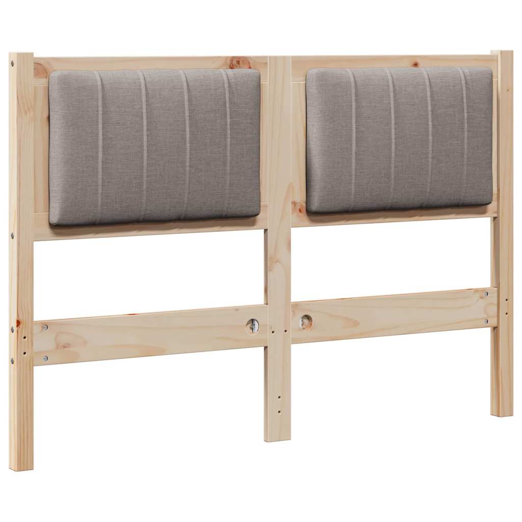 Gestoffeerd hoofdbord Bruin 120 cm Massief pijnhout en stof