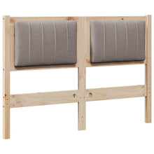 Gestoffeerd hoofdbord Bruin 120 cm Massief pijnhout en stof
