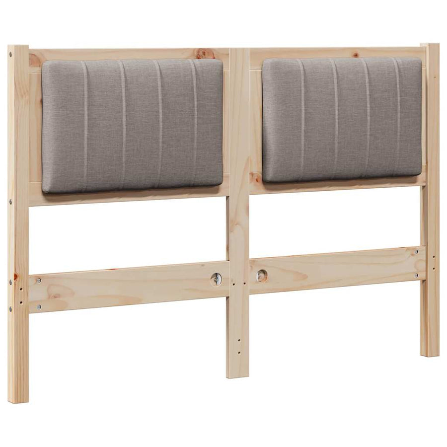 Gestoffeerd hoofdbord Bruin 120 cm Massief pijnhout en stof