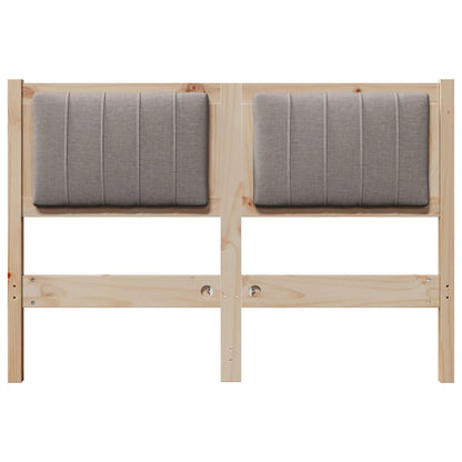 Gestoffeerd hoofdbord Bruin 120 cm Massief pijnhout en stof