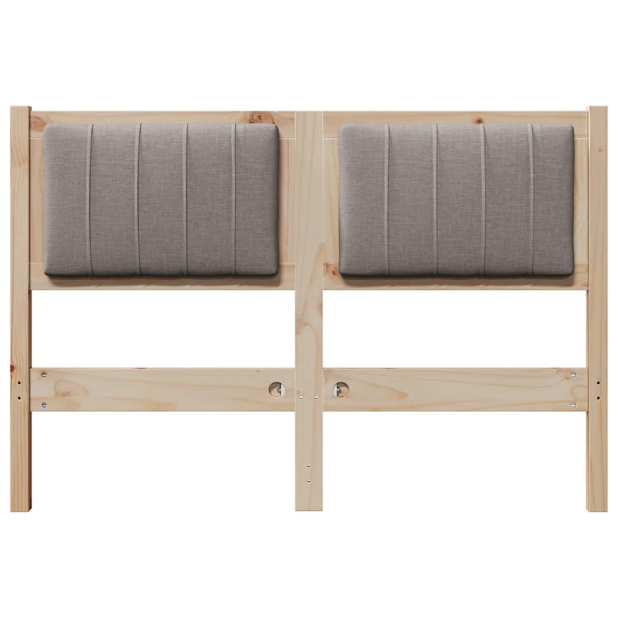 Gestoffeerd hoofdbord Bruin 120 cm Massief pijnhout en stof