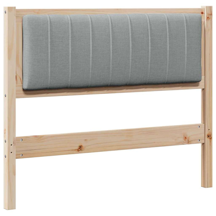 Gestoffeerd hoofdbord Bruin 100 cm Massief pijnhout en stof