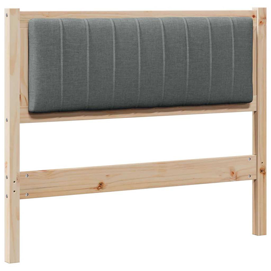 Gestoffeerd hoofdbord Bruin 100 cm Massief pijnhout en stof