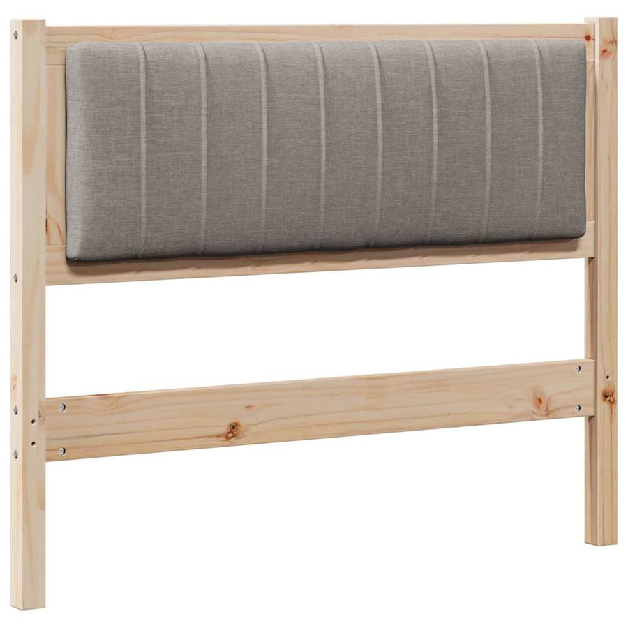 Gestoffeerd hoofdbord Bruin 100 cm Massief pijnhout en stof