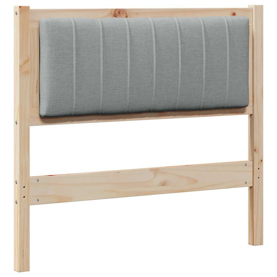 Gestoffeerd hoofdbord Bruin 90 cm Massief pijnhout en stof