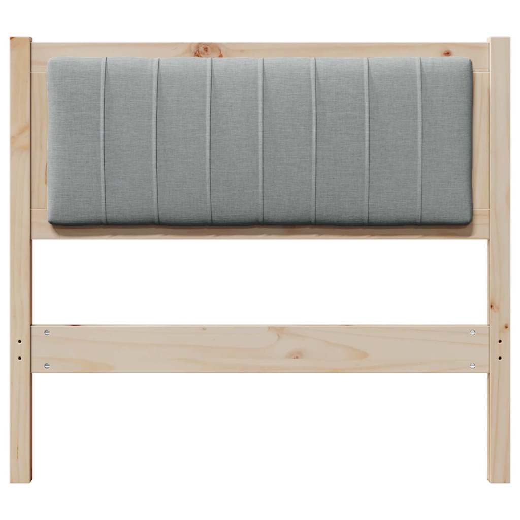 Gestoffeerd hoofdbord Bruin 90 cm Massief pijnhout en stof