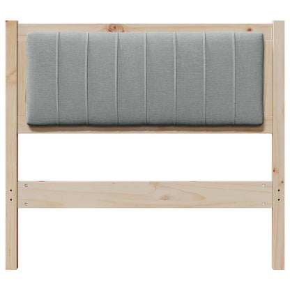 Gestoffeerd hoofdbord Bruin 90 cm Massief pijnhout en stof