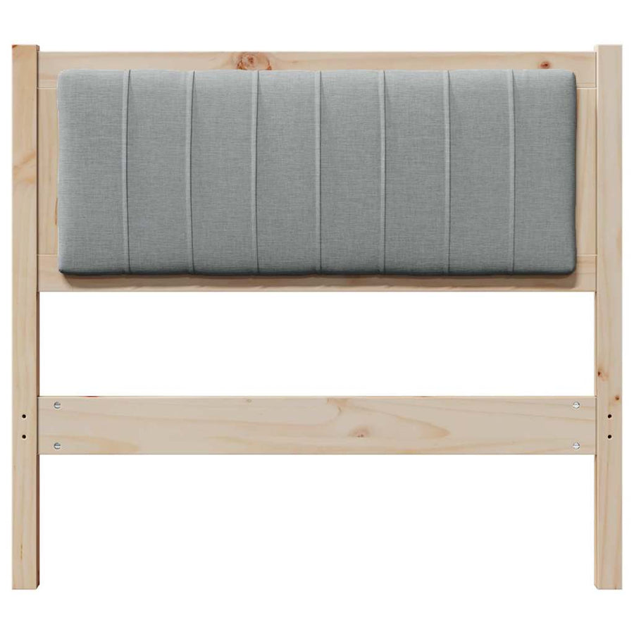 Gestoffeerd hoofdbord Bruin 90 cm Massief pijnhout en stof