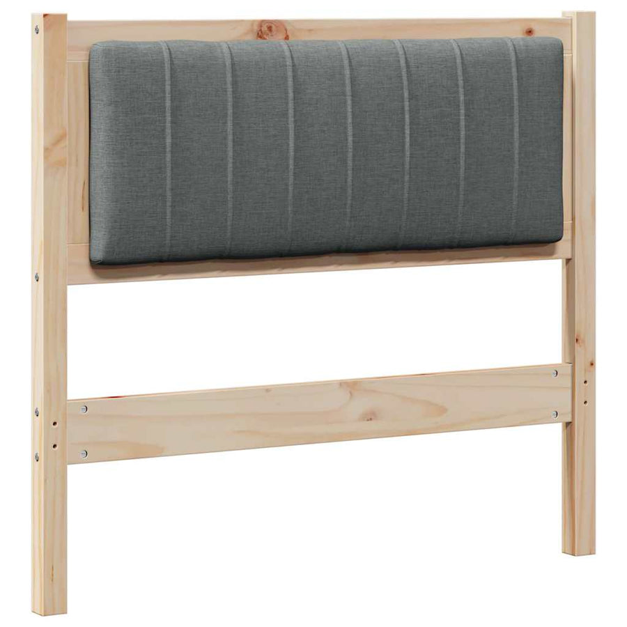 Gestoffeerd hoofdbord Bruin 90 cm Massief pijnhout en stof
