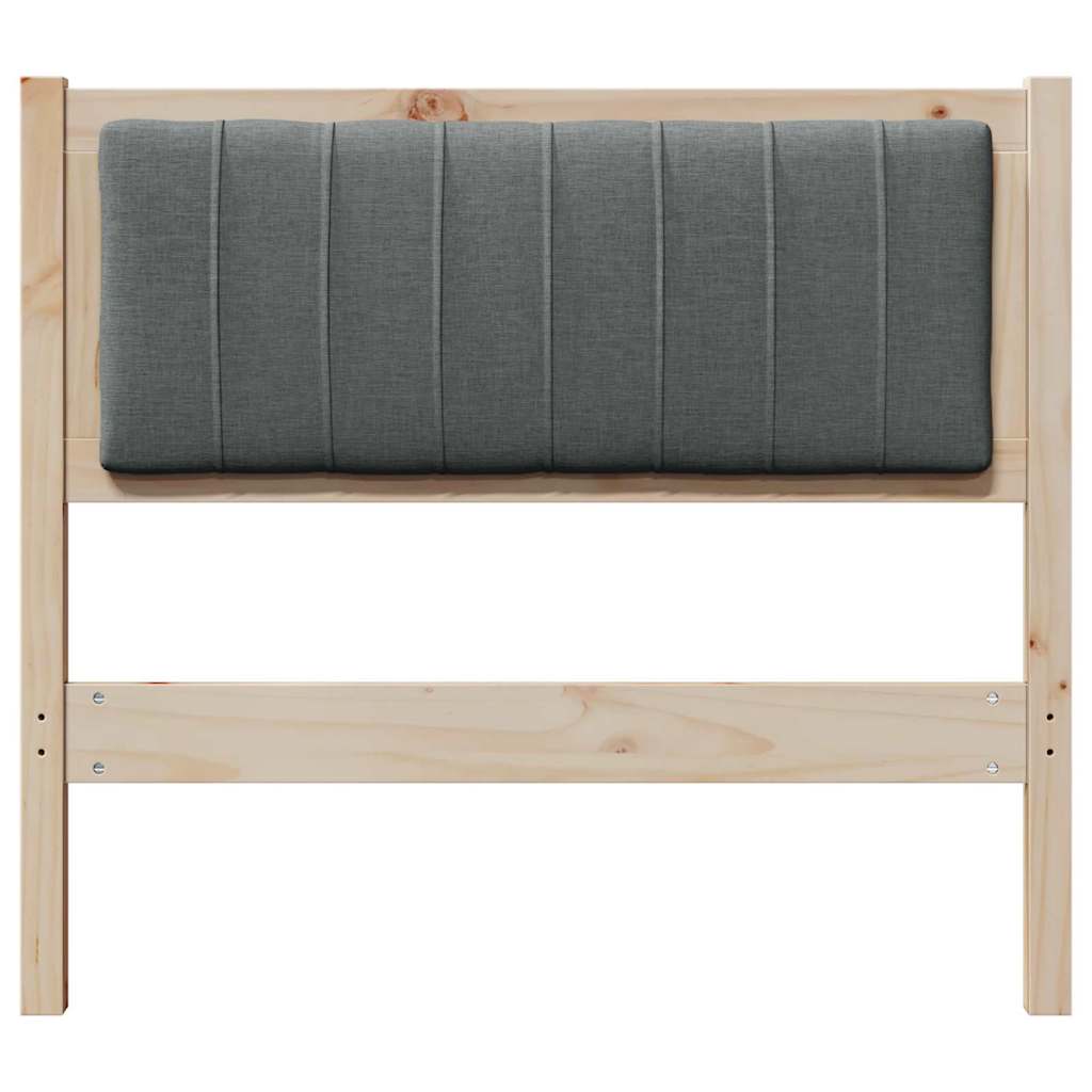 Gestoffeerd hoofdbord Bruin 90 cm Massief pijnhout en stof