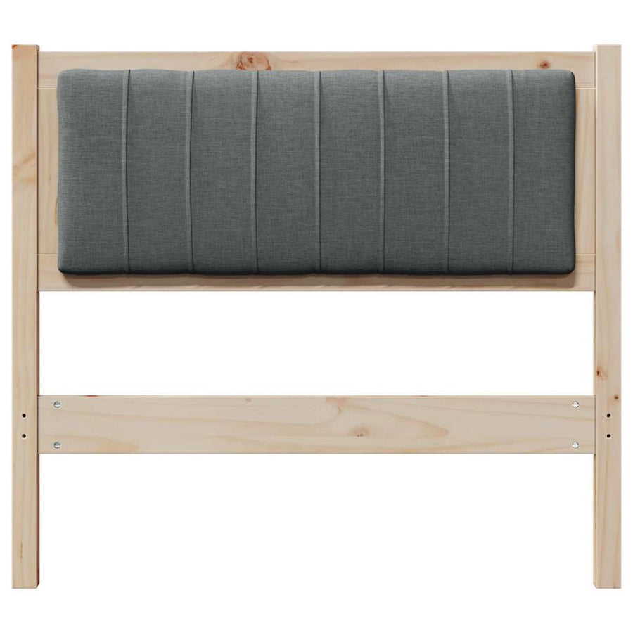 Gestoffeerd hoofdbord Bruin 90 cm Massief pijnhout en stof