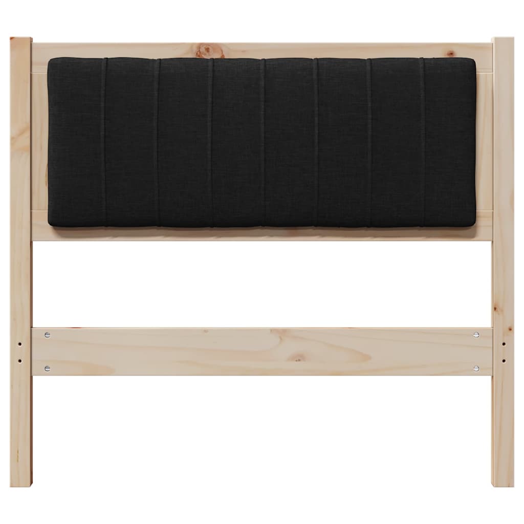 Gestoffeerd hoofdbord Bruin 90 cm Massief pijnhout en stof