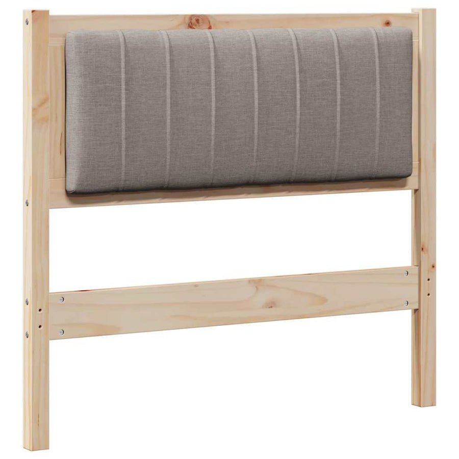 Gestoffeerd hoofdbord Bruin 90 cm Massief pijnhout en stof