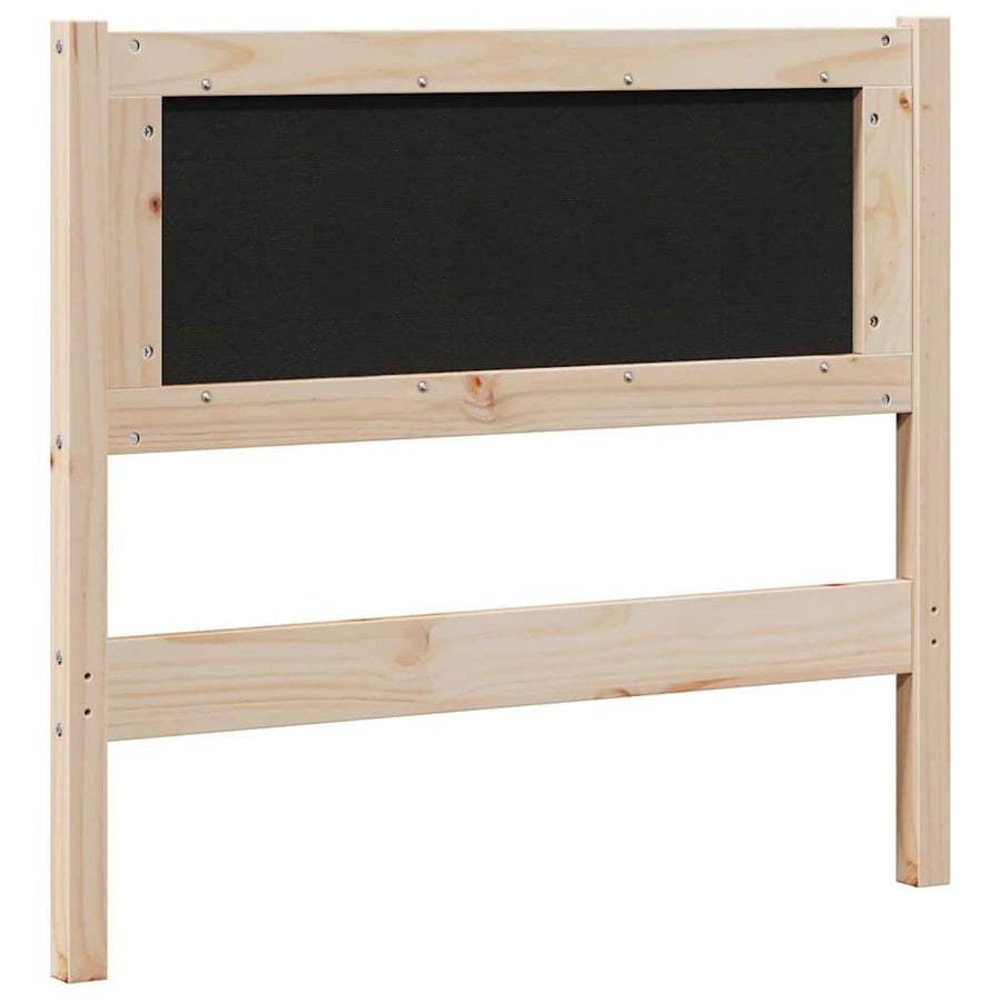 Gestoffeerd hoofdbord Bruin 90 cm Massief pijnhout en stof