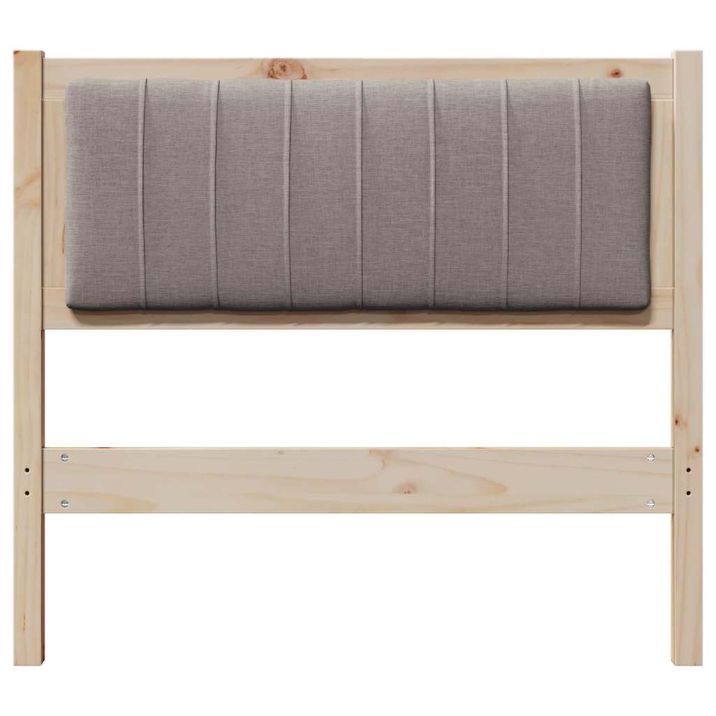 Gestoffeerd hoofdbord Bruin 90 cm Massief pijnhout en stof